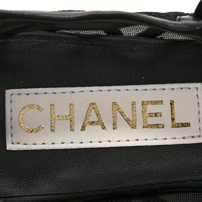 Chanel Lambskin Fabric Mesh Quilted Mary Jane Cap Toe Flats 40 Black 39 Black 7 of 8