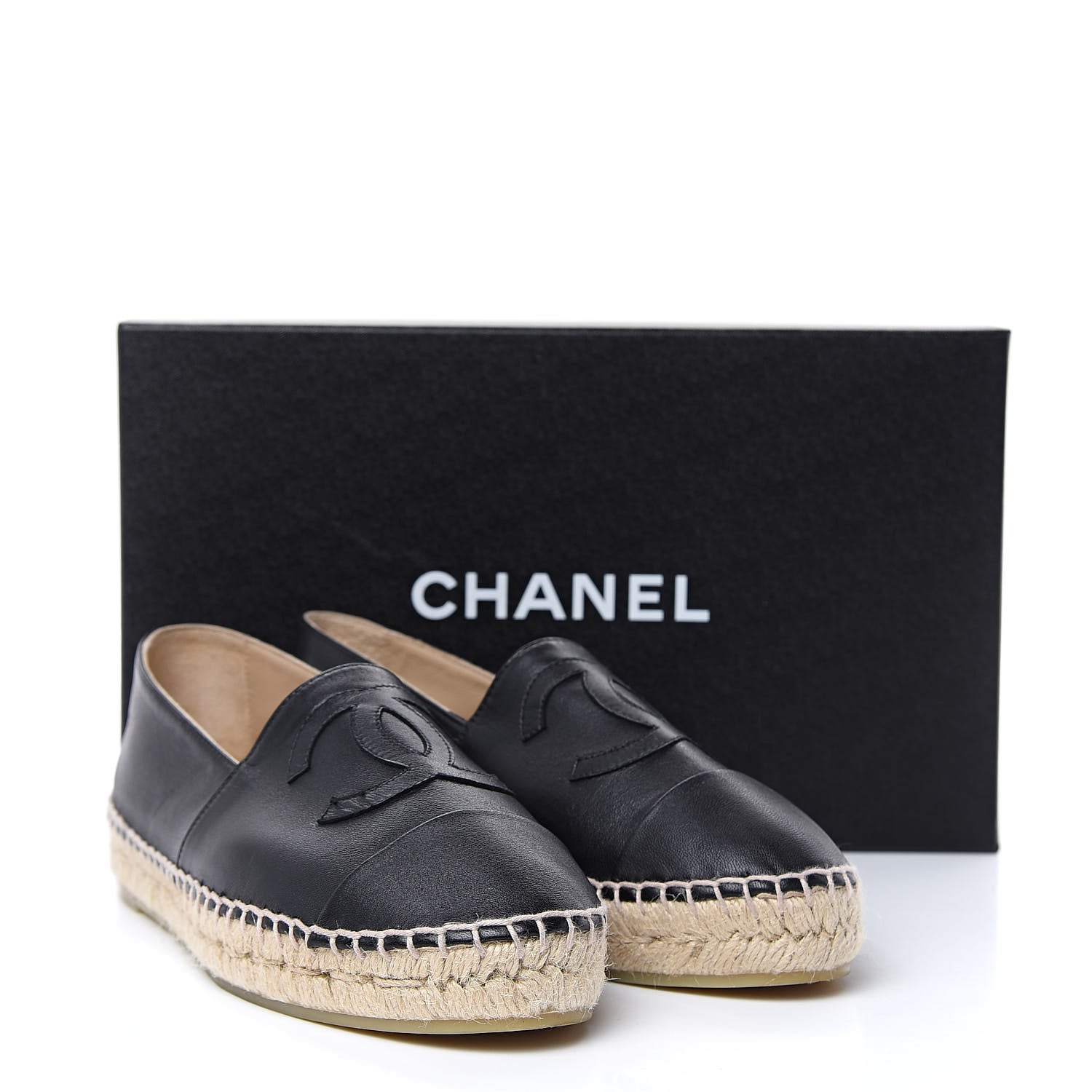 Chanel Lambskin CC Espadrilles 38 Black 9 of 9