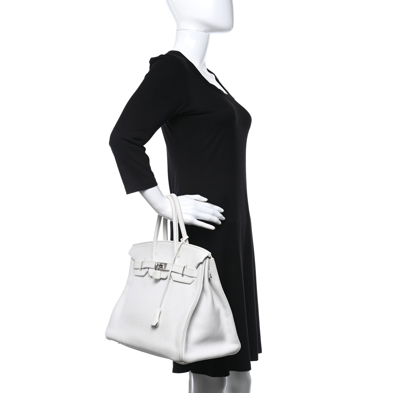 Hermes Taurillon Clemence Birkin 35 White 2 of 21