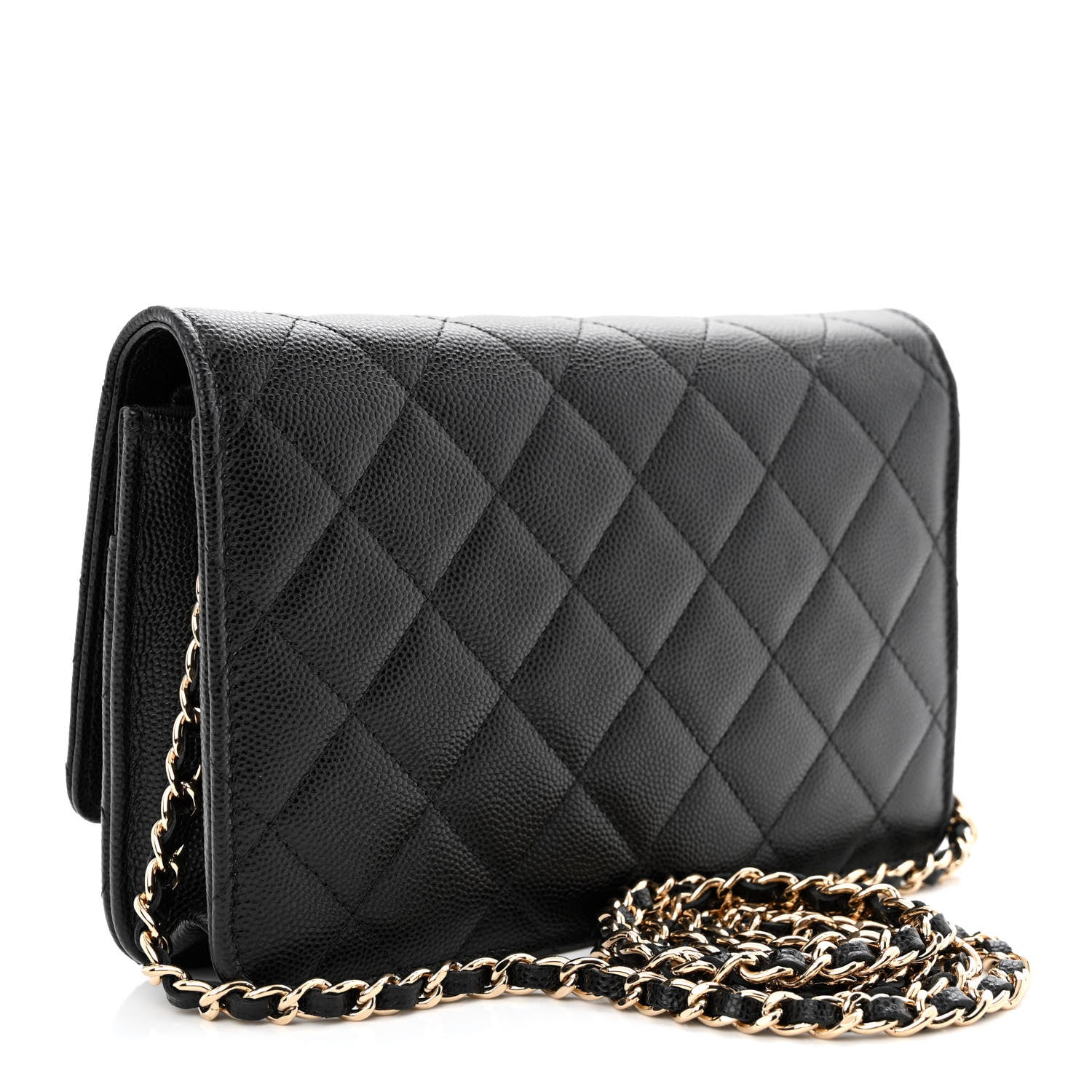 Chanel Caviar Quilted Crystal CC Wallet On Chain WOC Black 3 of 11