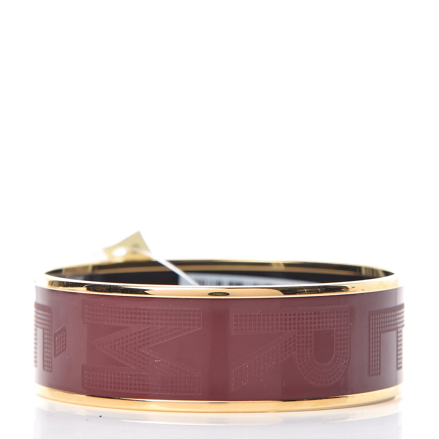 Enamel Wide Printed Sellier Bracelet 65 Bourgogne