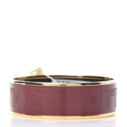 Hermes Enamel Wide Printed Sellier Bracelet 65 Bourgogne 3 of 5