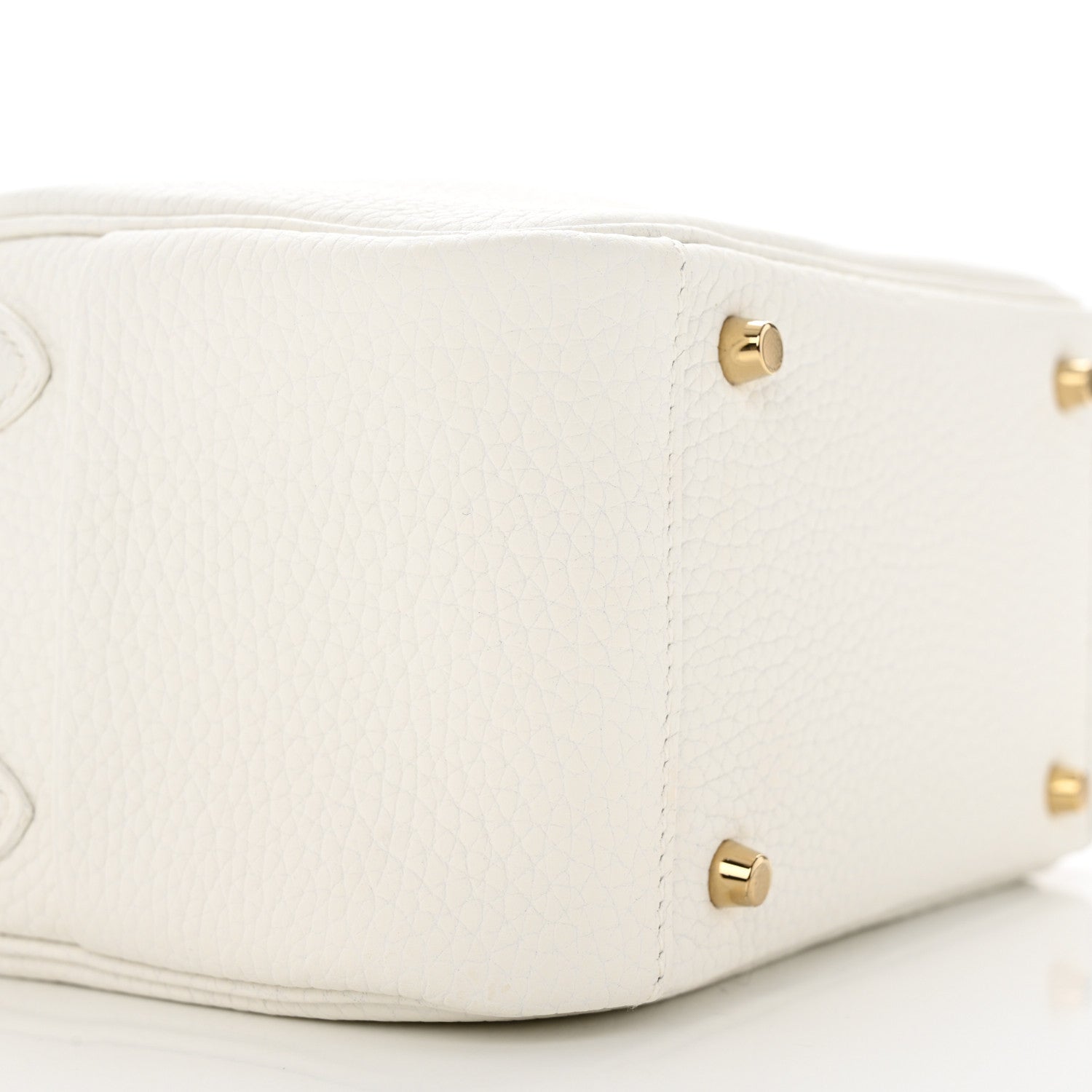 Hermes Taurillon Clemence Mini Lindy 20 New White 9 of 11