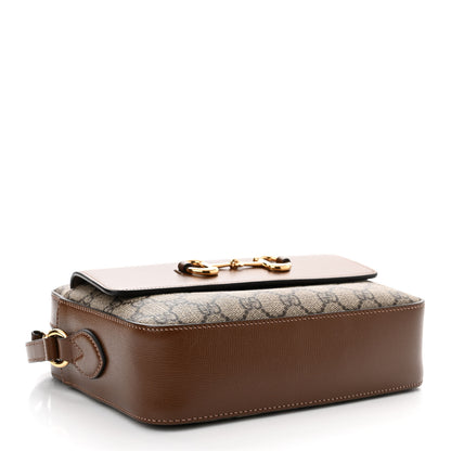 Gucci GG Supreme Monogram Small Horsebit 1955 Shoulder Bag Beige Brown Sugar 4 of 13