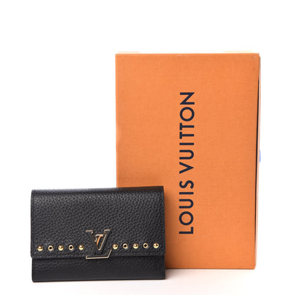 Louis Vuitton Taurillon Capucines Studded Compact Wallet Black 8 of 8