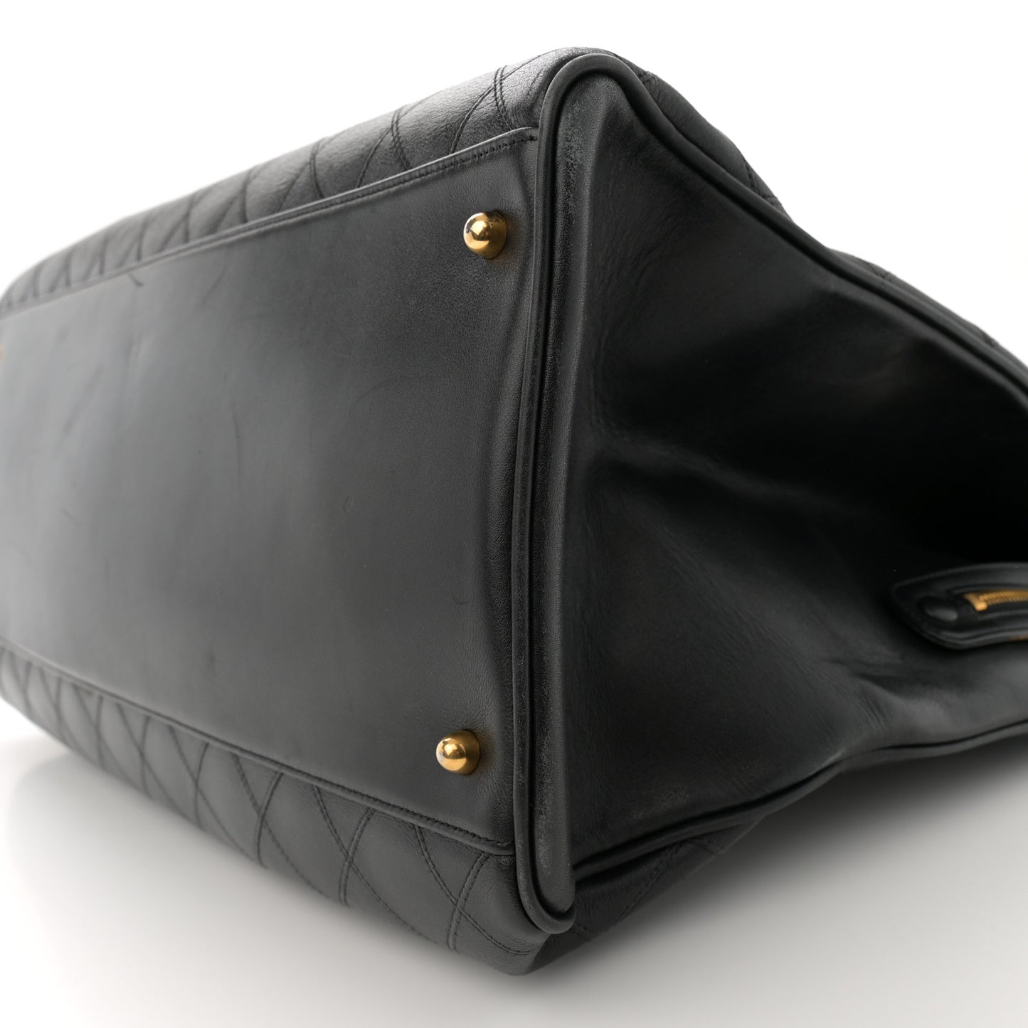 Calfskin Stitched XL Weekender Black