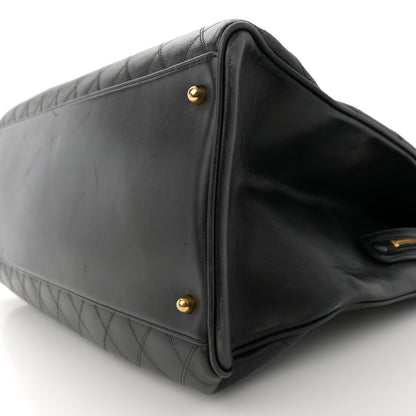 Chanel Calfskin Stitched XL Weekender Black 11 of 15