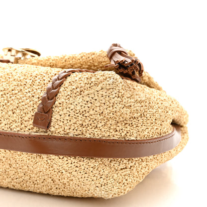 Chloe Raffia Calfskin Medium Penelope Shoulder Bag Tan 11 of 11