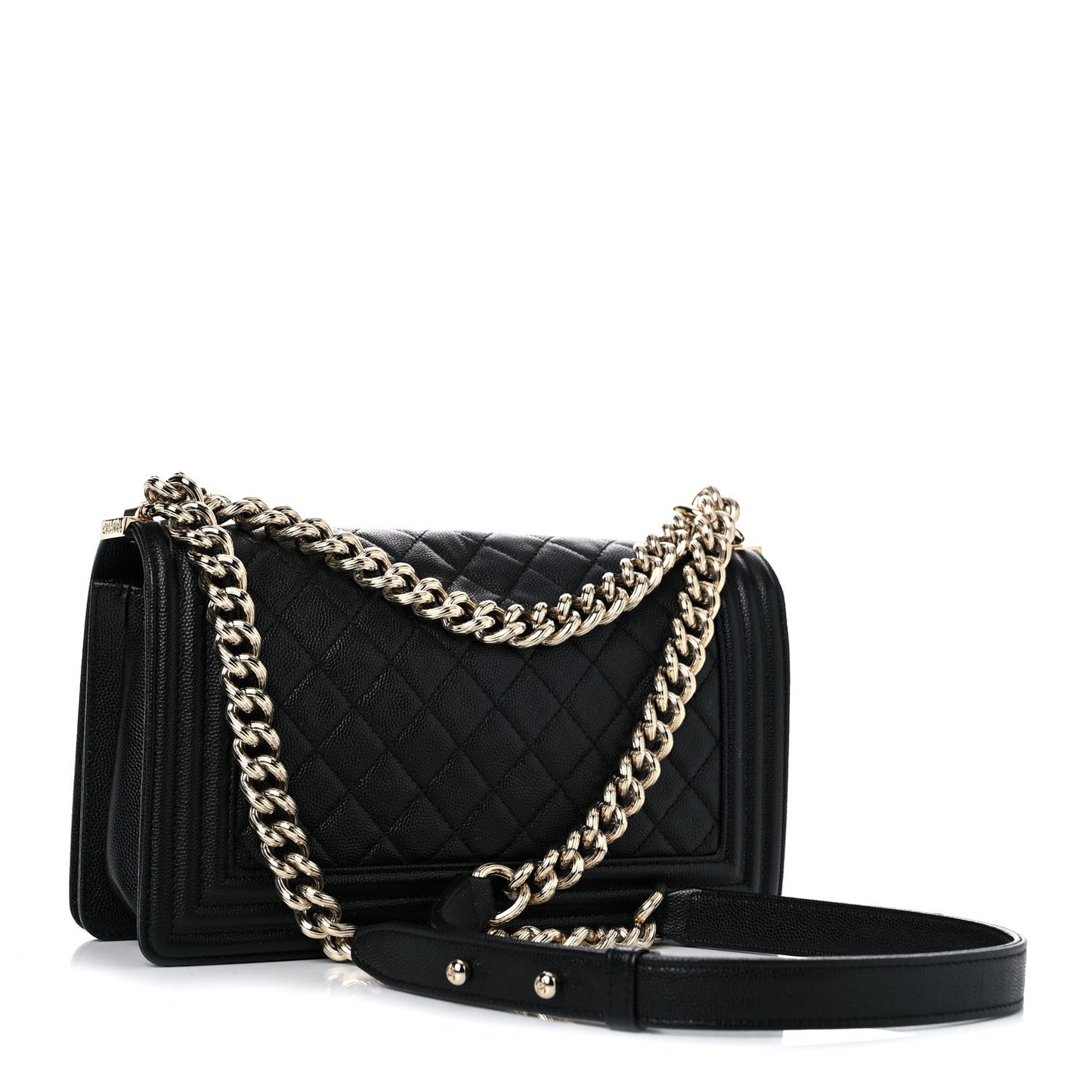 Caviar Quilted Medium Boy Flap Black