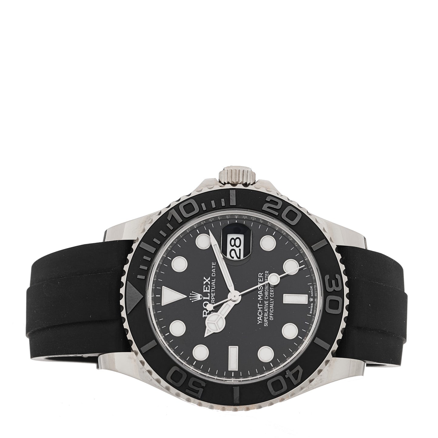 18K White Gold Oysterflex 42mm Oyster Perpetual Date Yacht-Master Watch Black 226659