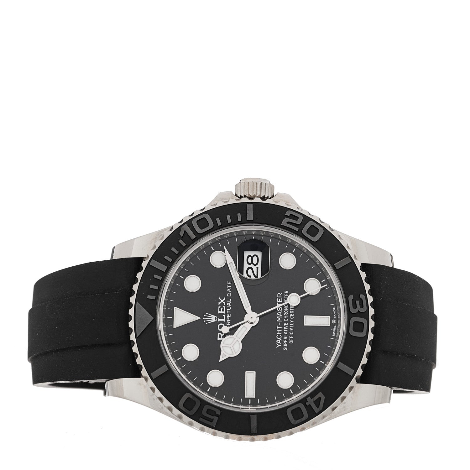Rolex 18K White Gold Oysterflex 42mm Oyster Perpetual Date Yacht-Master Watch Black 226659 2 of 5