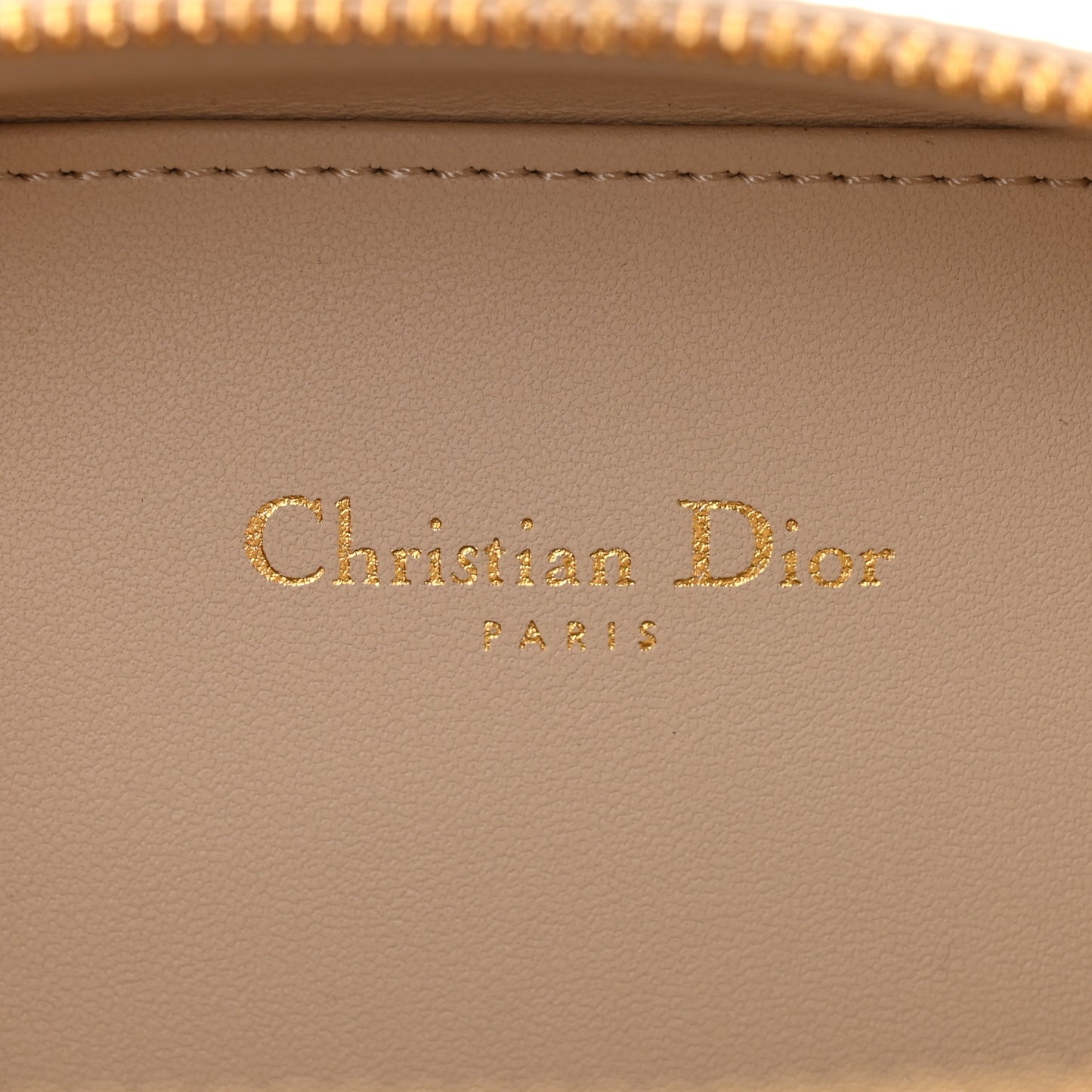 Calfskin CD Signature Oval Crossbody Camera Bag Caramel Beige