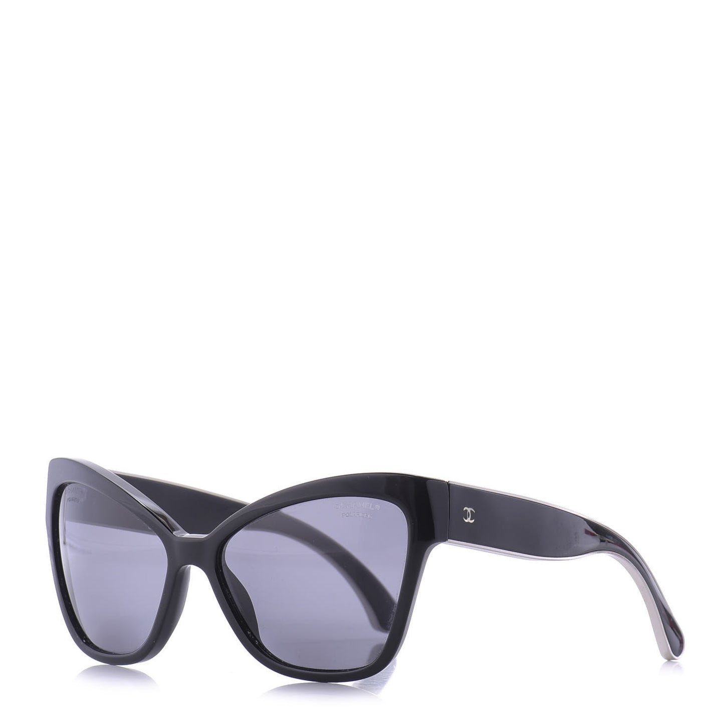 Acetate Polarized CC Cat Eye Sunglasses 5271 Black