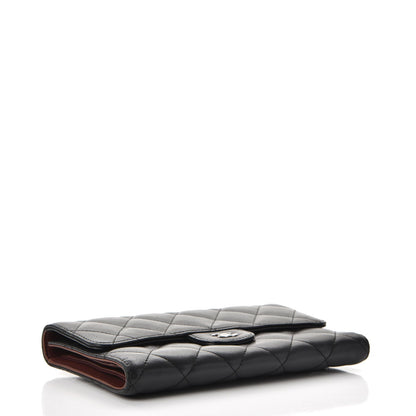 Chanel Lambskin Quilted Large Flap Wallet Black 4 of 14