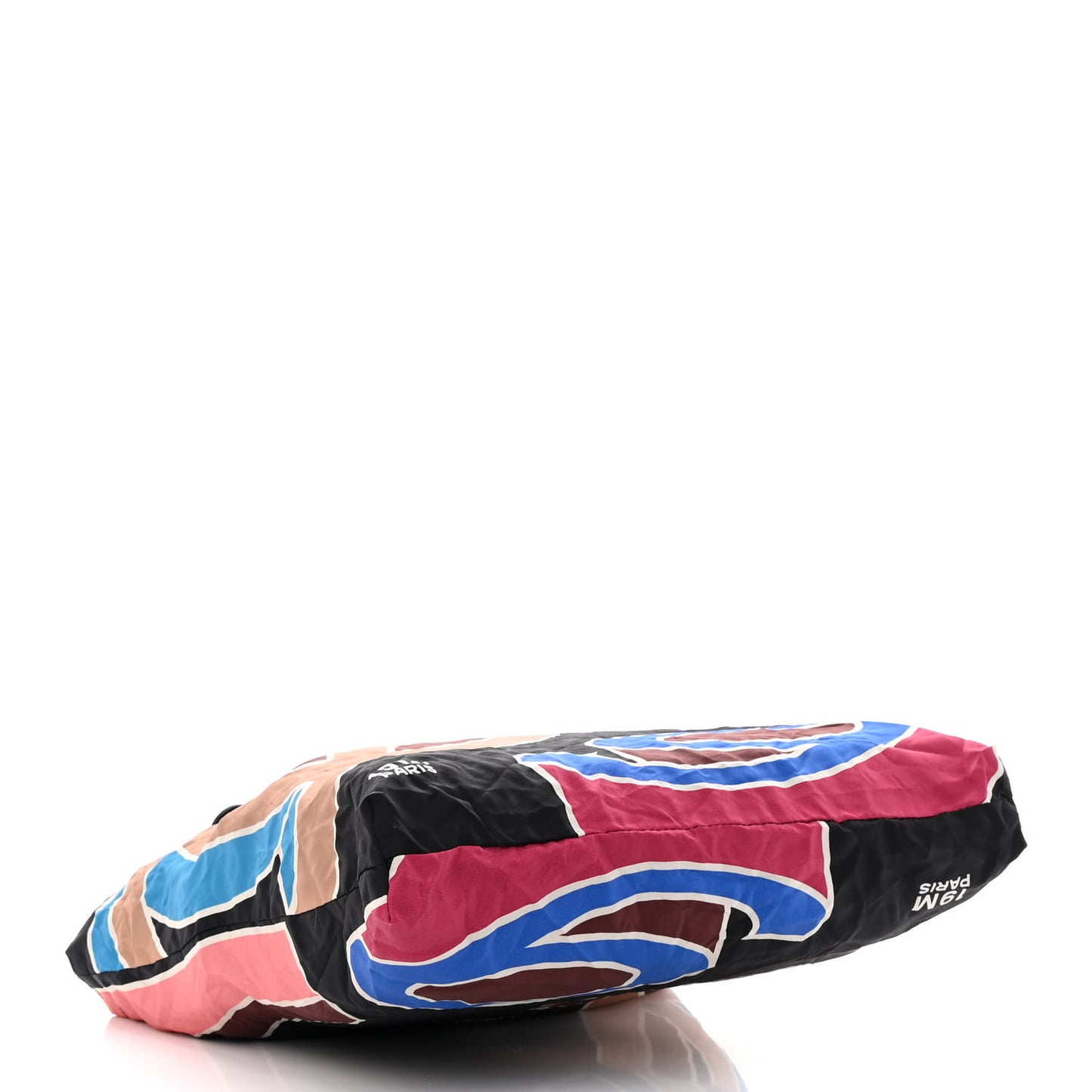 Caviar Fabric Quilted Foldable Tote With Chain Black Multicolor