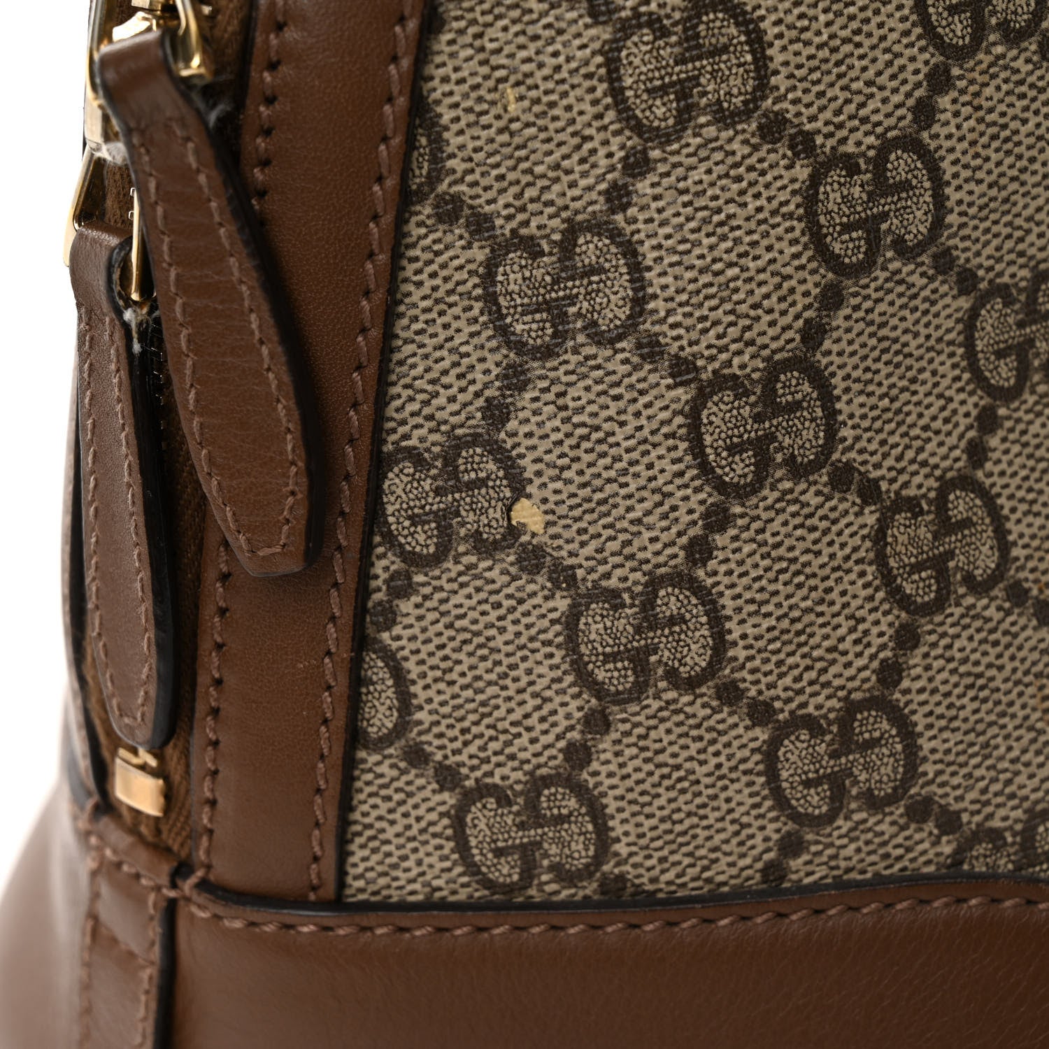 Gucci GG Supreme Monogram Margaux Calfskin Small Nice Top Handle Dome Bag Beige Ebony Acero 14 of 20