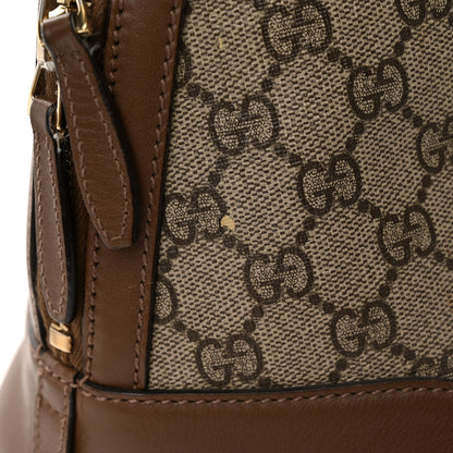 Gucci GG Supreme Monogram Margaux Calfskin Small Nice Top Handle Dome Bag Beige Ebony Acero 14 of 20