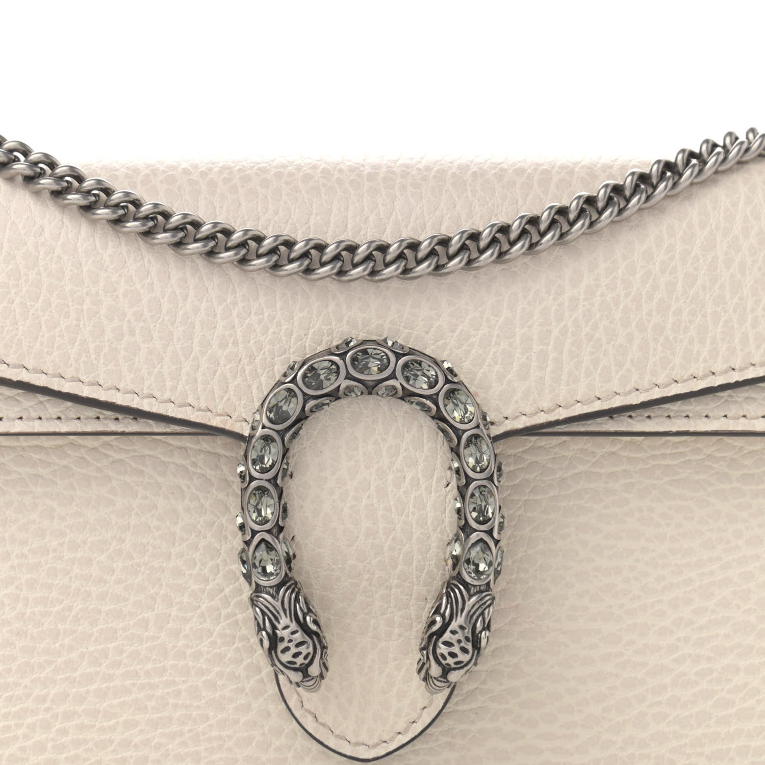 Gucci Dollar Calfskin Crystal Super Mini Dionysus Shoulder Bag Mystic White Black Diamond 7 of 11