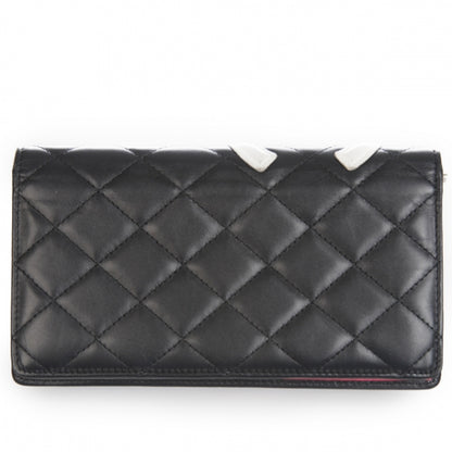 Chanel Calfskin Quilted Cambon Quilted Wallet Black White 3 of 11