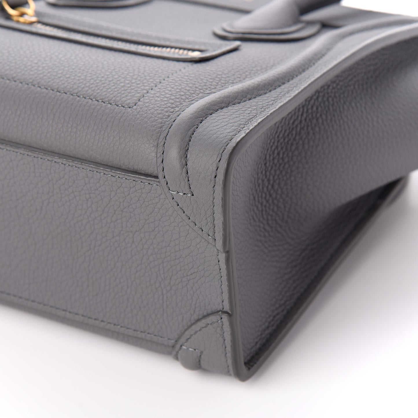 Baby Drummed Calfskin Nano Luggage Kohl