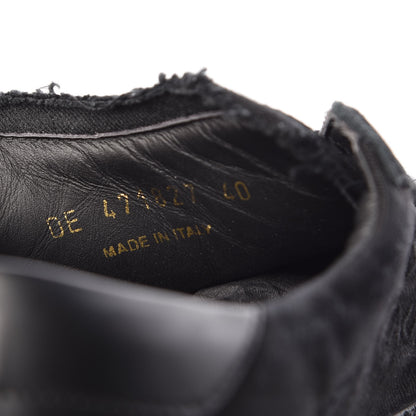 Saint Laurent Distressed Canvas Men's Court Classic Sneakers 40 Black 7 of 11