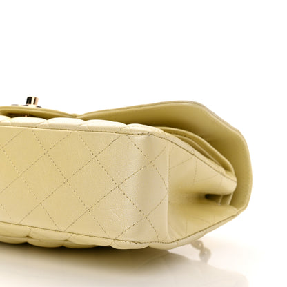 Chanel Cloudy Pearly Goatskin Quilted Medium Double Flap Light Yellow 10 of 13