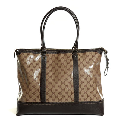 Gucci Crystal Monogram Calfskin Large Business Tote Brown 10 of 18