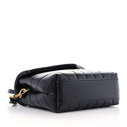 Saint Laurent Calfskin Y Quilted Monogram Toy Loulou Crossbody Bag Black 4 of 13