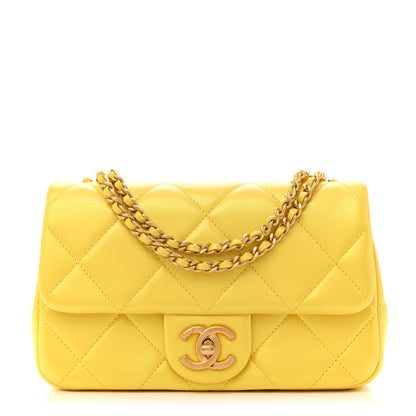 Chanel Pearly Lambskin Pearl Quilted Small Flap Yellow 1 of 11