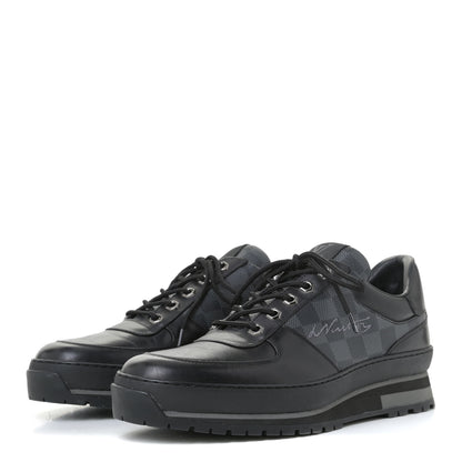Louis Vuitton Calfskin Damier Graphite Harlem Sneakers 8 Black 2 of 6