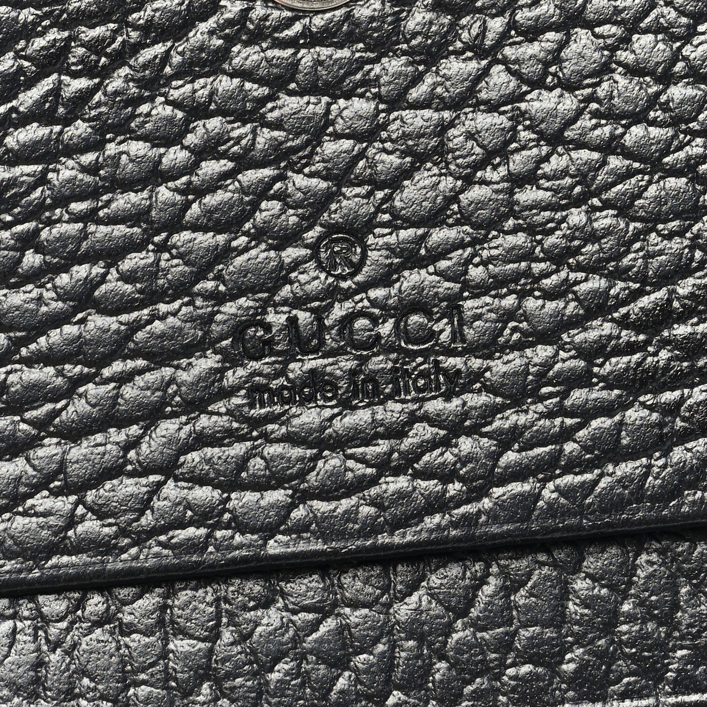 Dollar Calfskin Enamel Monochrome GG Marmont Card Case Black