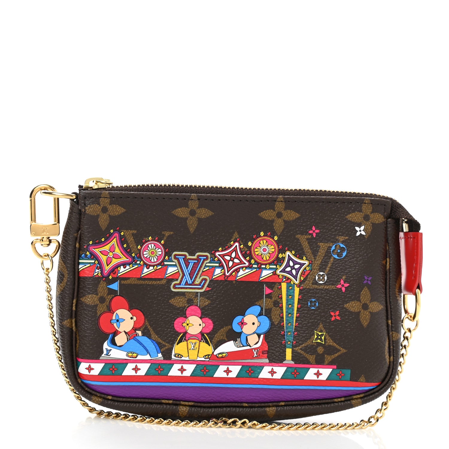 Louis Vuitton Monogram 2020 Christmas Animation Bumper Cars Mini Pochette Accessories Coquelicot 1 of 7