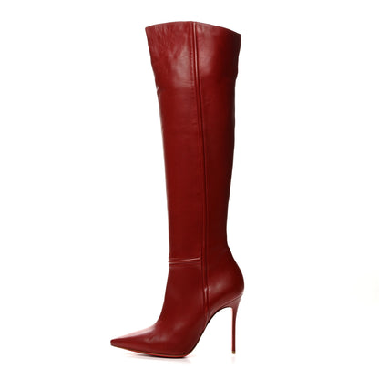 Christian Louboutin Nappa Armurabotta 100 Over The Knee Boots 39 Red 1 of 8