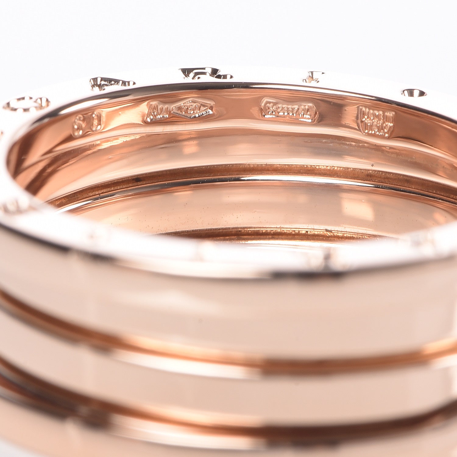 Bulgari 18K Rose Gold B.Zero1 Three-Band Ring 60 9 5 of 6