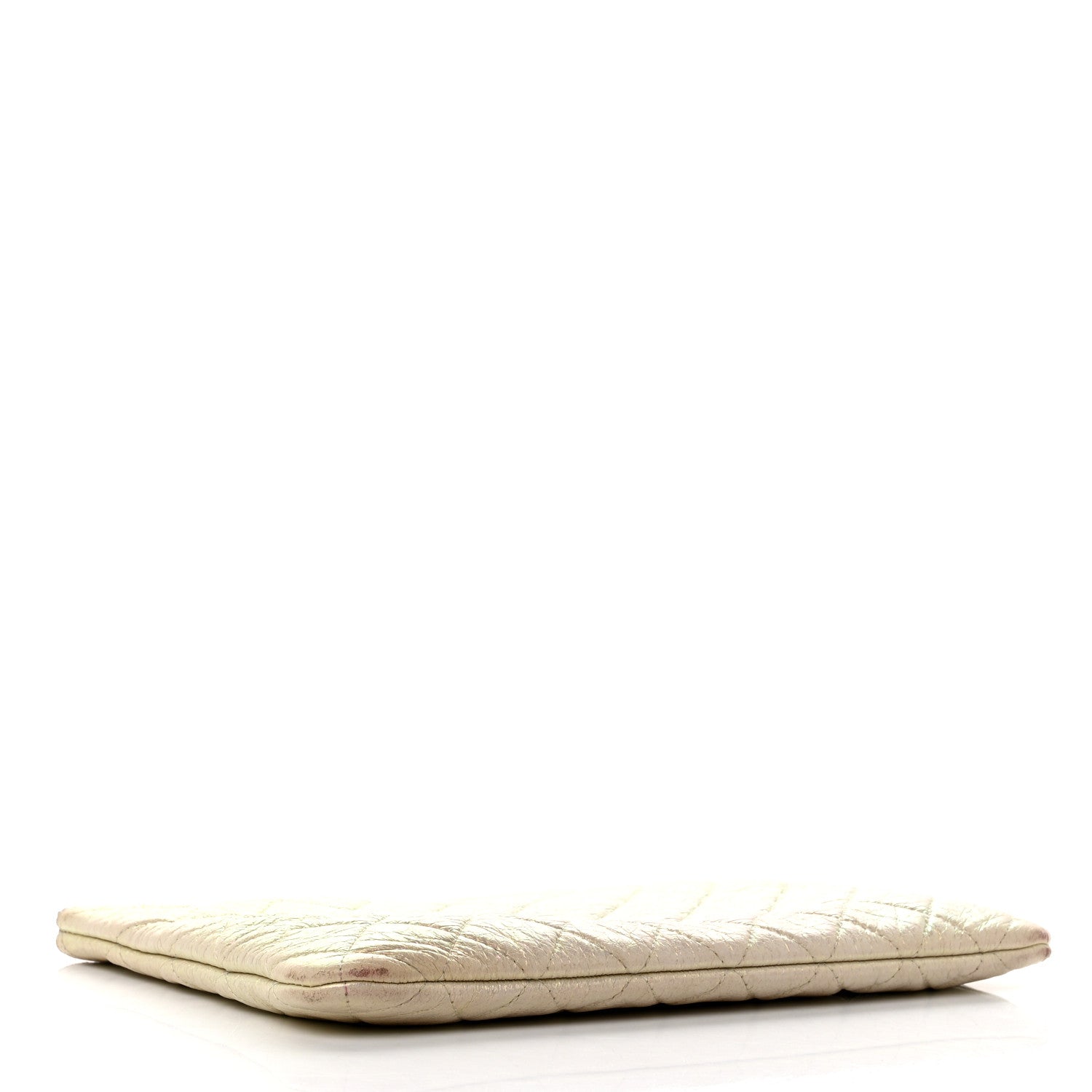Chanel Iridescent Lambskin Quilted Medium Cosmetic Case Ivory 4 of 13