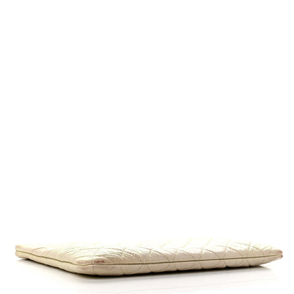 Chanel Iridescent Lambskin Quilted Medium Cosmetic Case Ivory 4 of 13