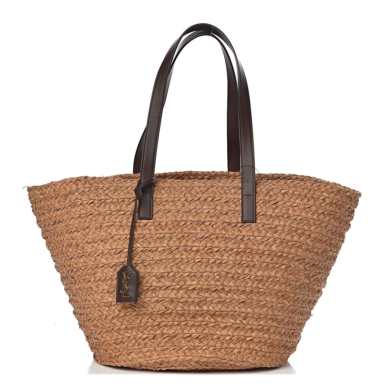 Saint Laurent Raffia Calfskin Medium Panier Tote 1 of 9