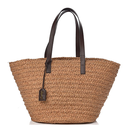 Saint Laurent Raffia Calfskin Medium Panier Tote 1 of 9