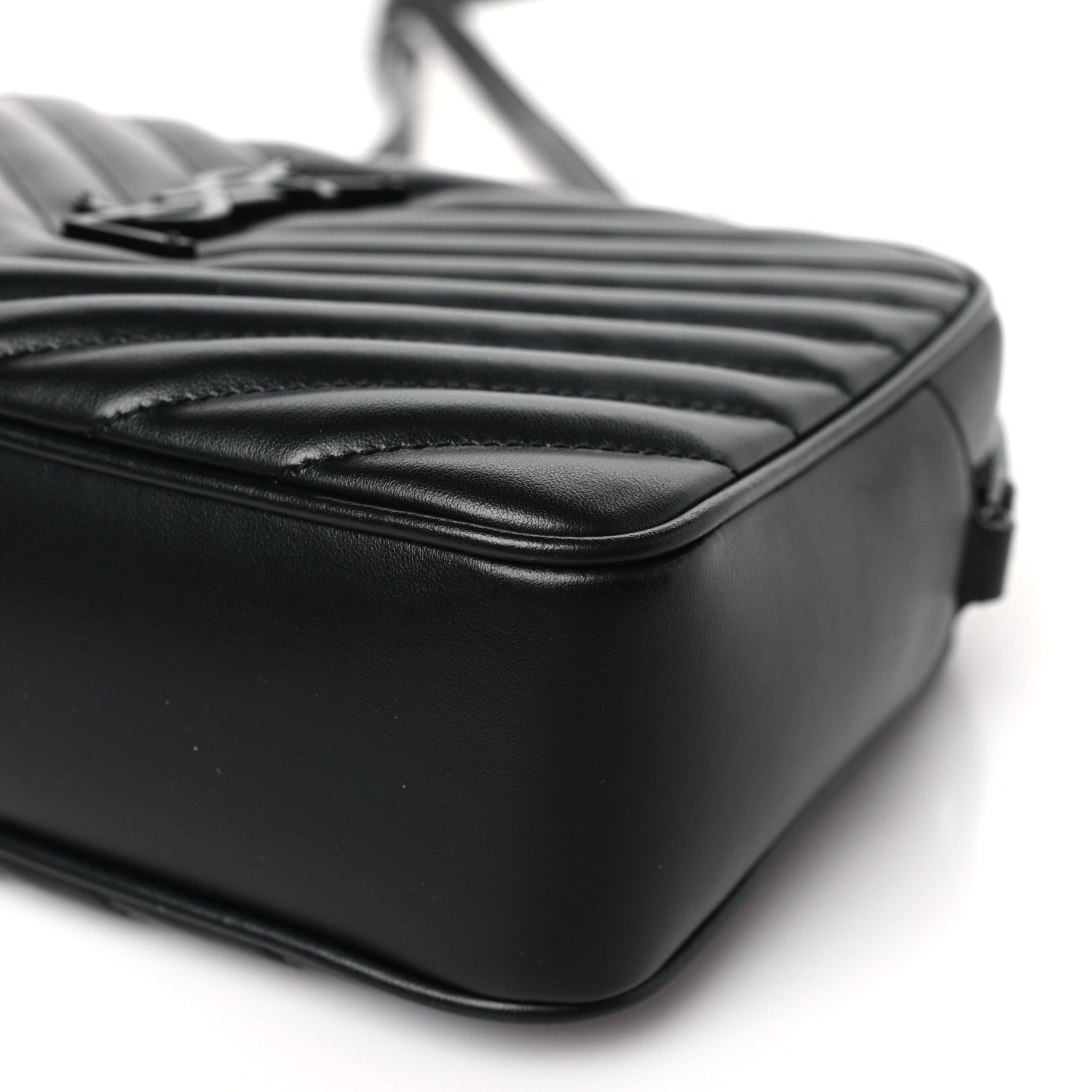 Saint Laurent Calfskin Matelasse Monogram Monochrome Lou Camera Bag Black 9 of 10
