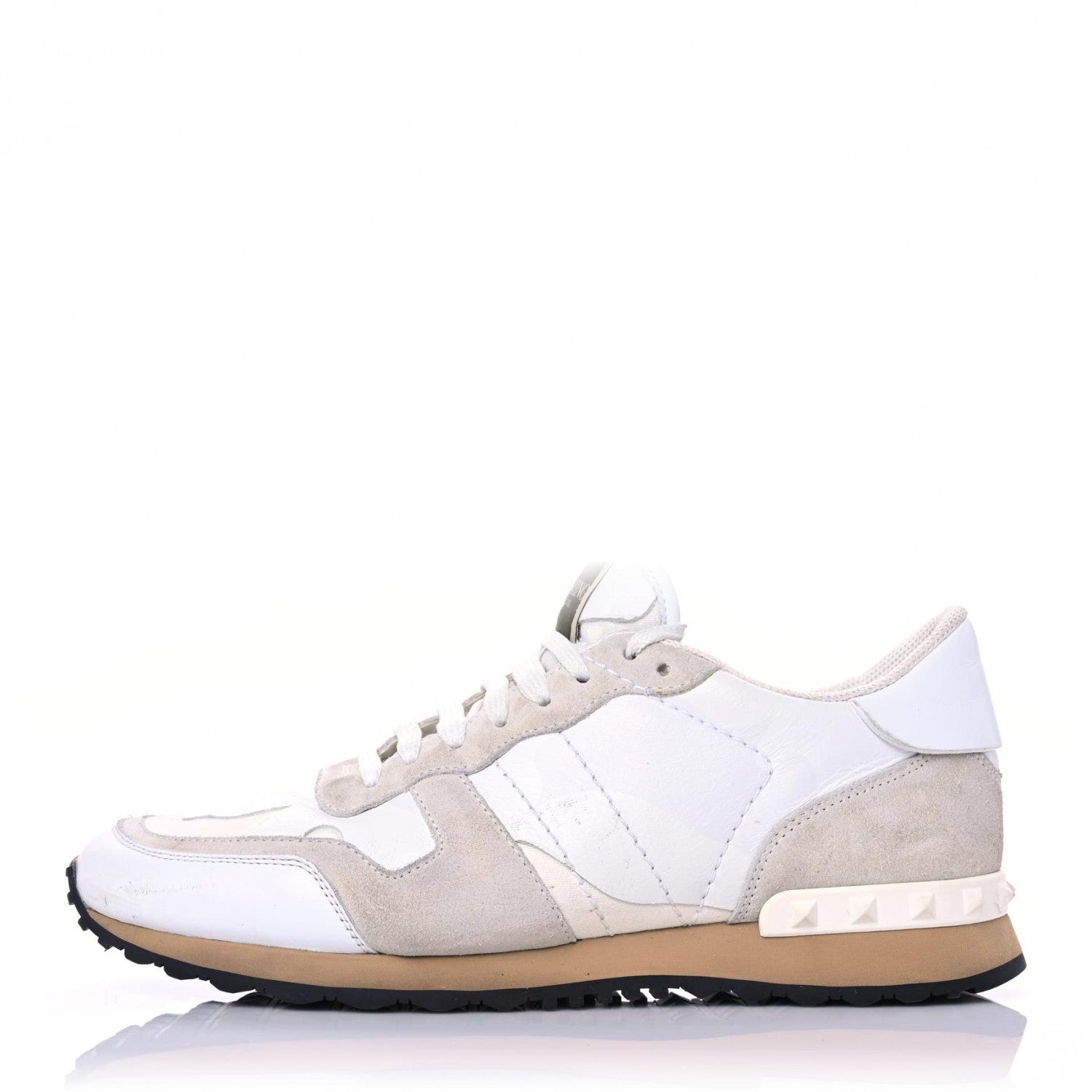 Valentino Garavani Fabric Suede L'Amour Mens Rockrunner Sneakers 41 White 1 of 21