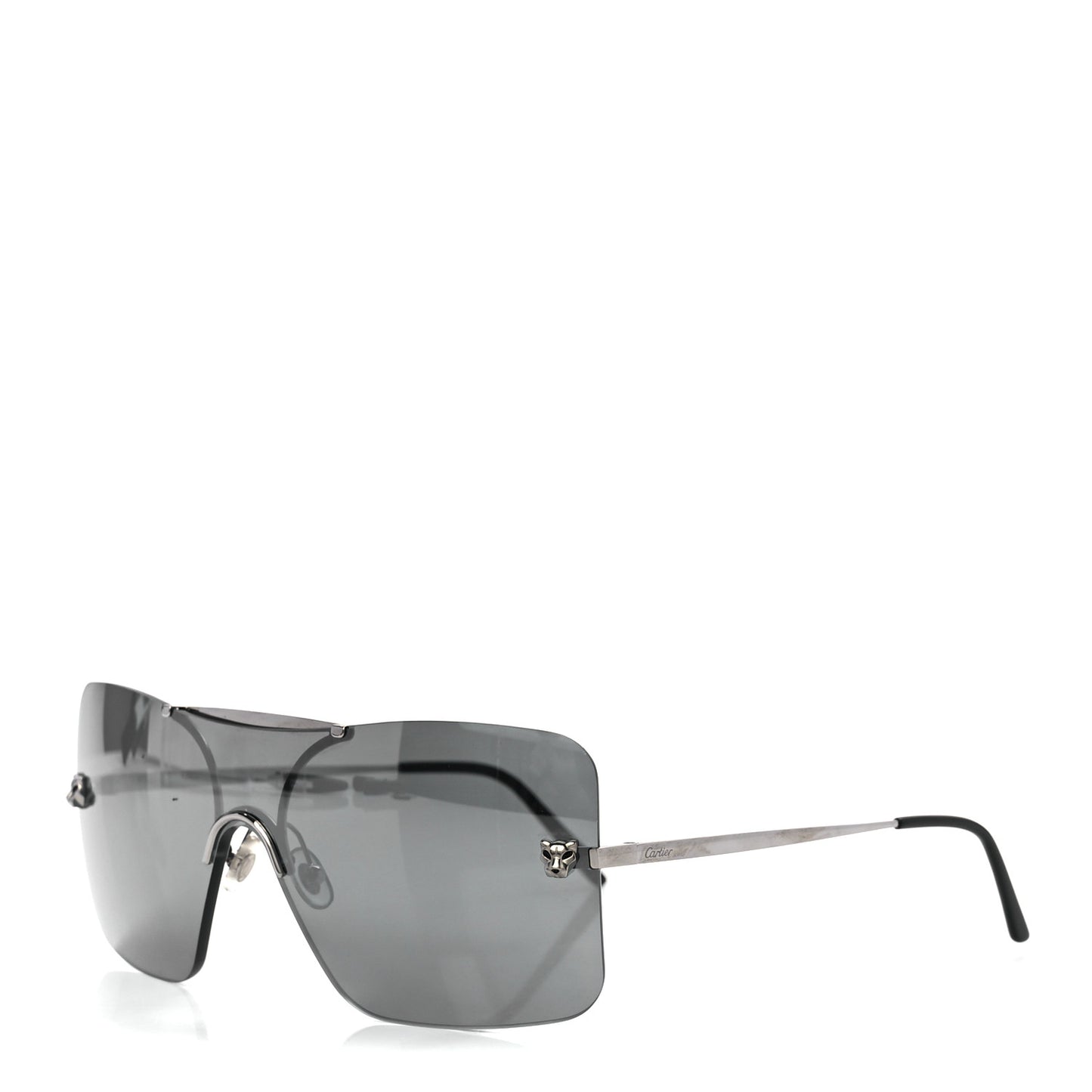 Panthere De Cartier Shield Sunglasses Silver