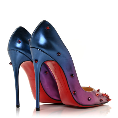 Christian Louboutin Patent Scarabe Degraspike 120 Pumps 36 Rose Digitale 4 of 9