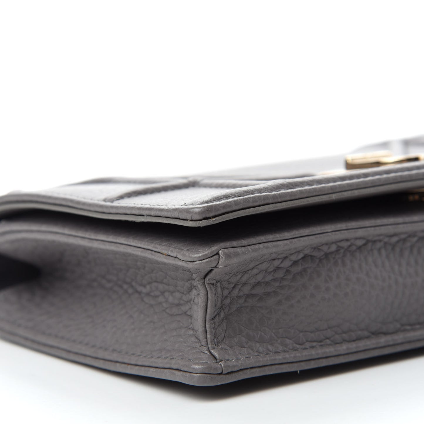 Grained Calfskin Diorama Wallet on Chain Pouch Gris