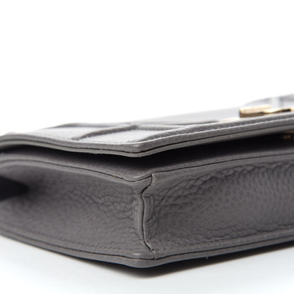 Christian Dior Grained Calfskin Diorama Wallet on Chain Pouch Gris 6 of 11