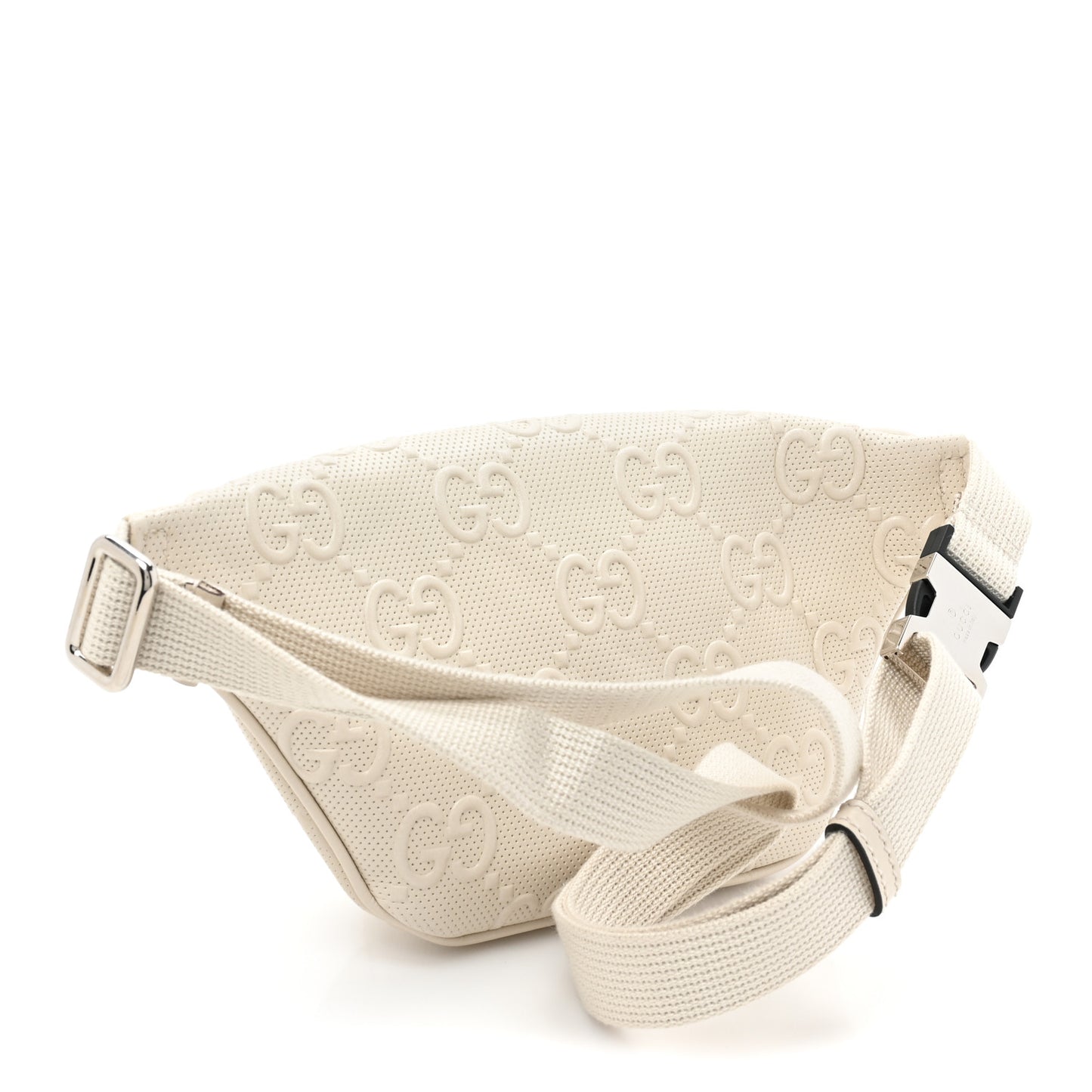 Calfskin GG Tennis Embossed Belt Bag Mystic White
