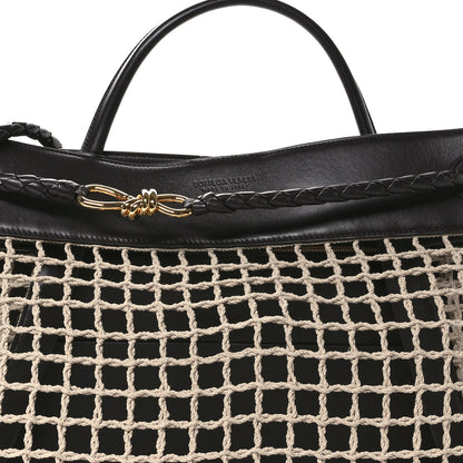 Bottega Veneta Raffia Calfskin Net Large Andiamo Shoulder Bag Fondant 9 of 13