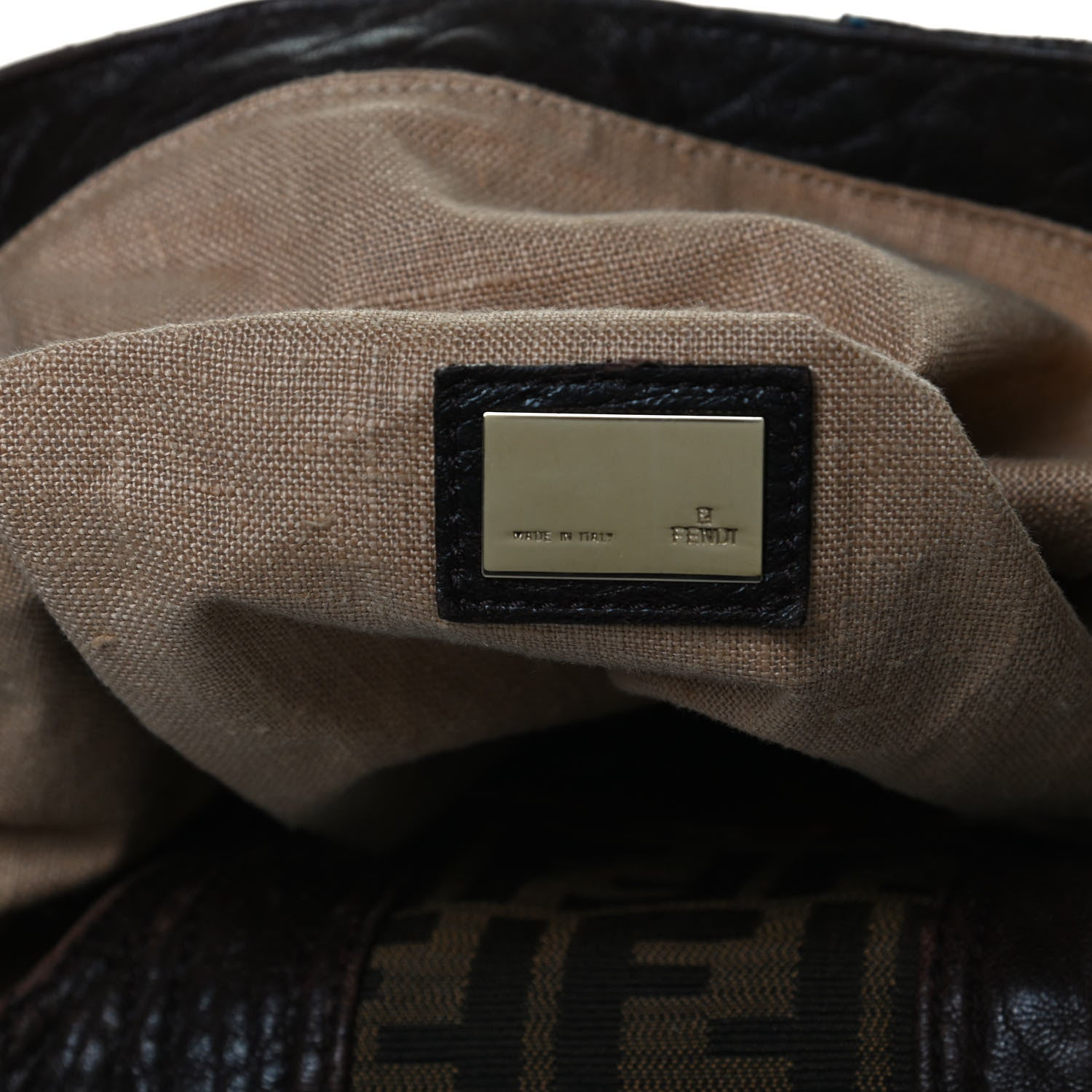 Fendi Zucca Nappa Nuvolata Vitello Tortuga Spy Tobacco Moro 6 of 17