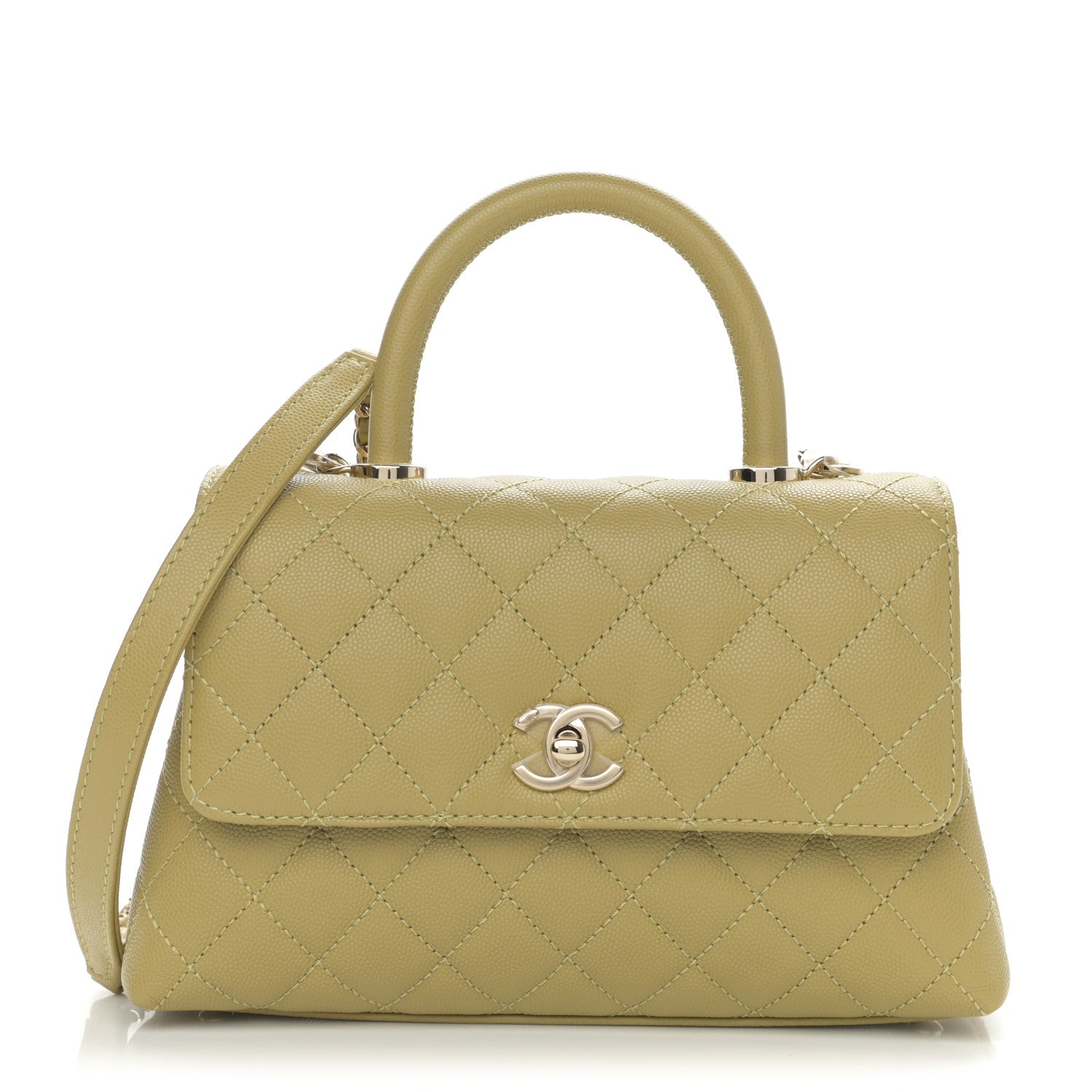 Chanel Caviar Quilted Mini Coco Handle Flap Light Green 1 of 8
