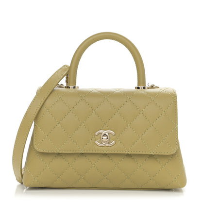Chanel Caviar Quilted Mini Coco Handle Flap Light Green 1 of 8