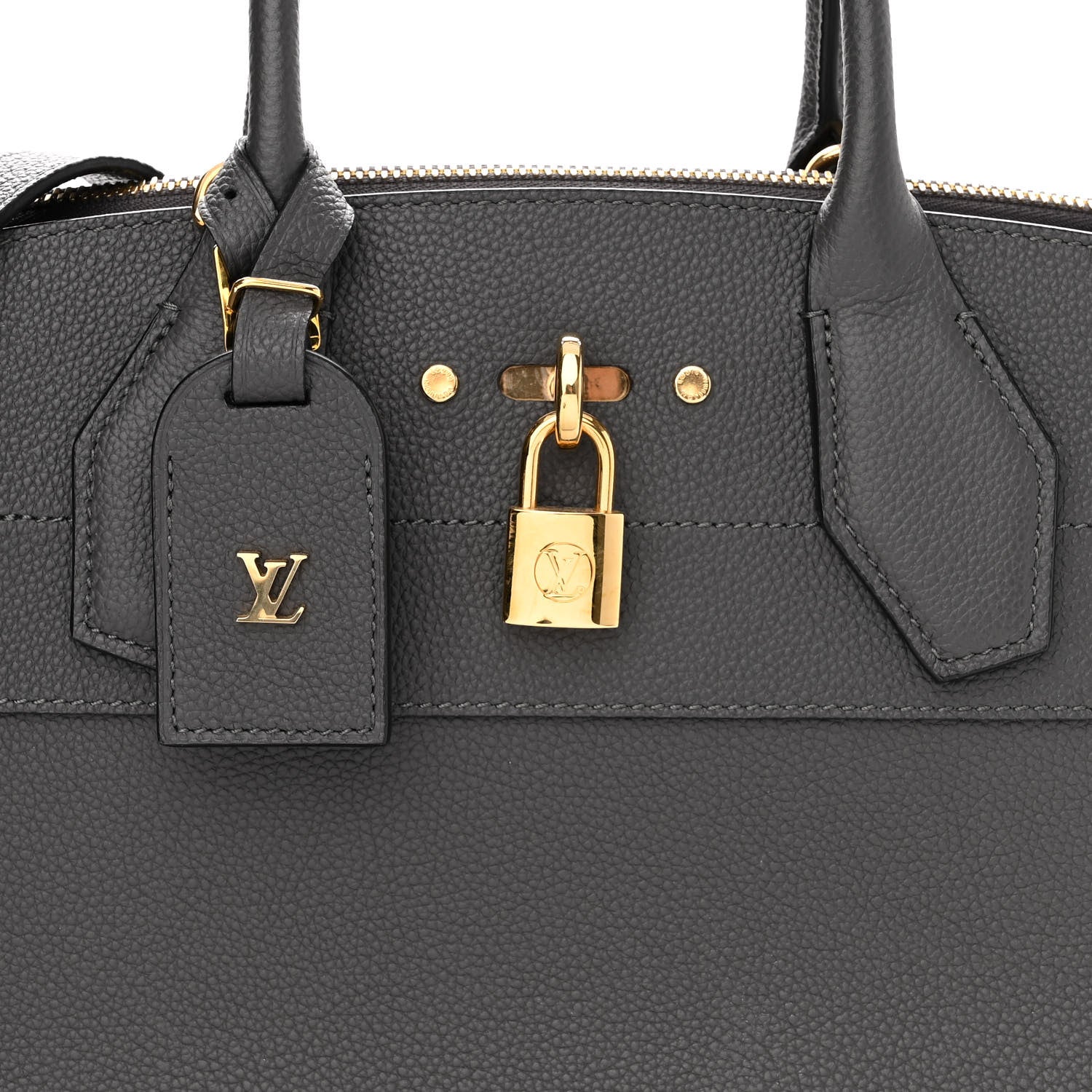Louis Vuitton Taurillon City Steamer MM Gris 7 of 9